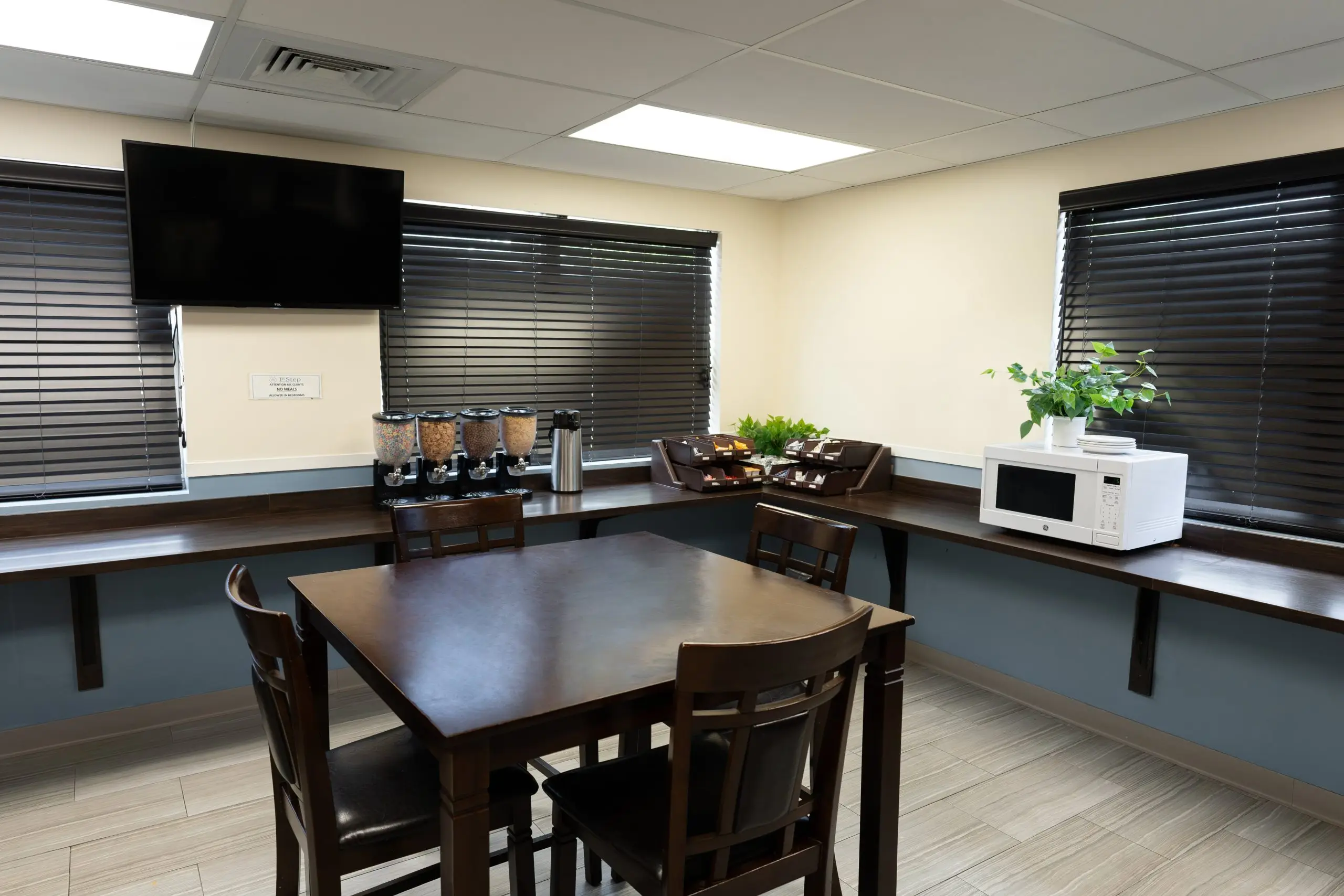 cafeteria and dining area at first step